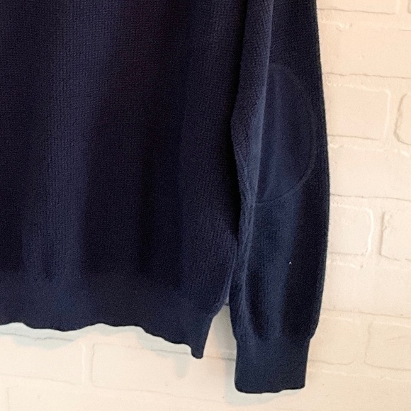 Revolve x Onia Men’s Knit Sweater Cotton/Cashmere blend Elbow patches Blue S - Picture 13 of 15